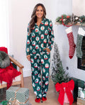 PatPat Matching Family Christmas Pajamas Snow Globe Print Dark Green Plus Size