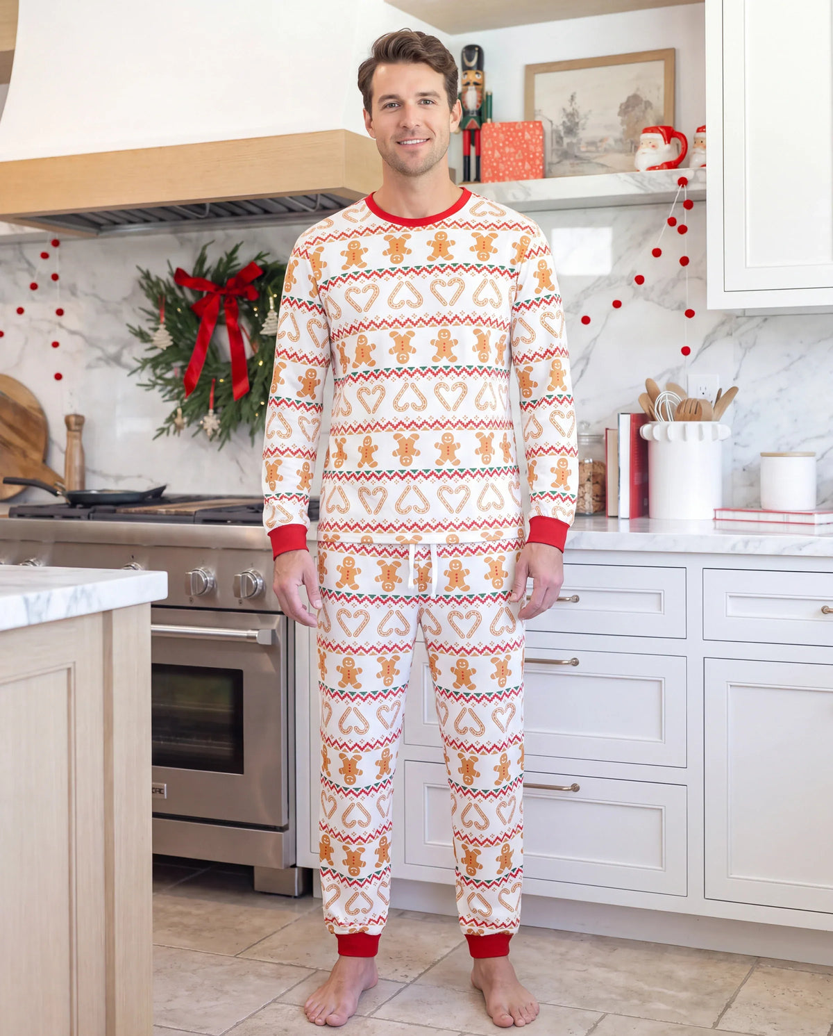 PatPat Matching Family Christmas Pajamas Fair Isle & Gingerbread Print