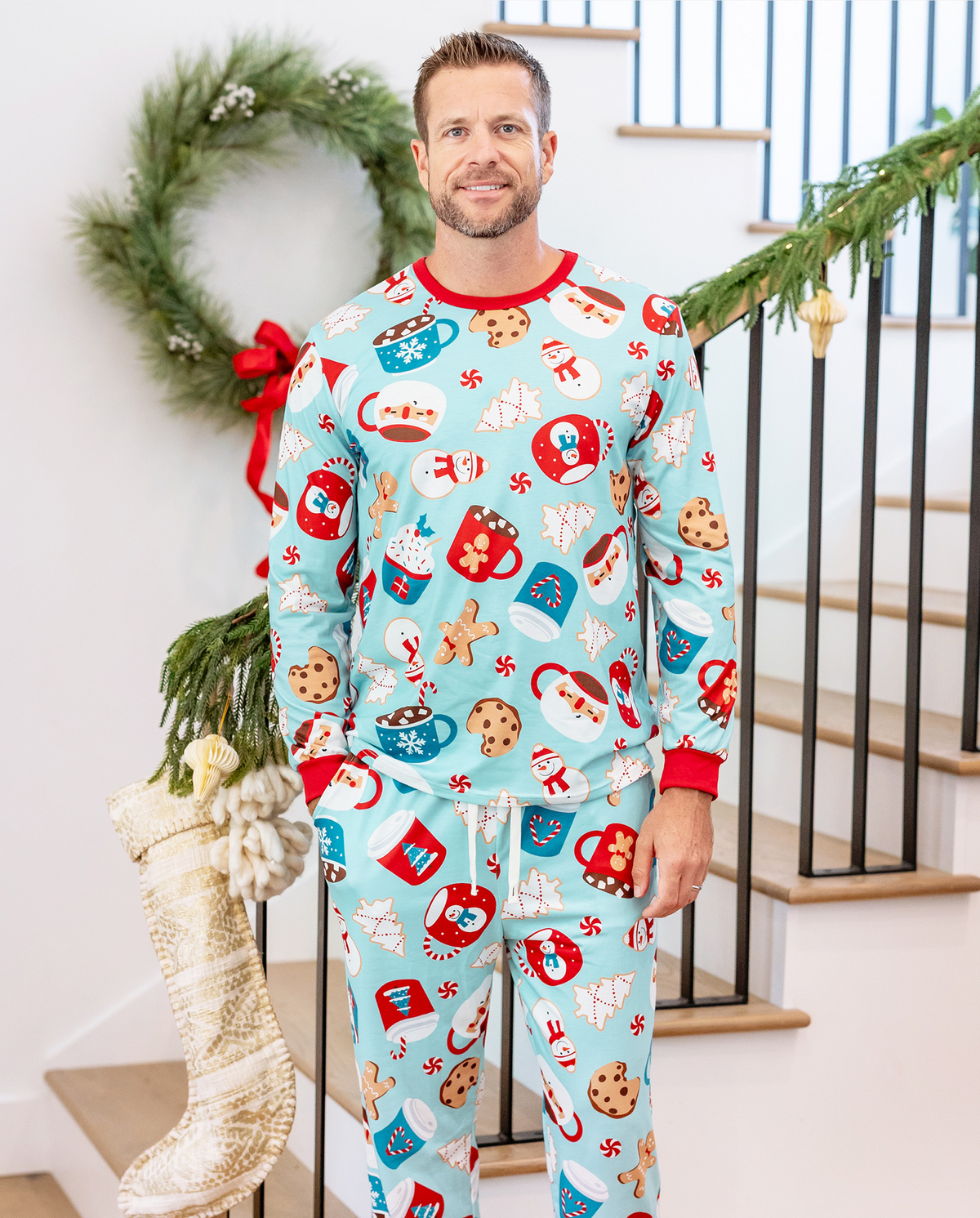 PatPat Family Matching Christmas Pajamas Mug & Gingerbread Print Blue