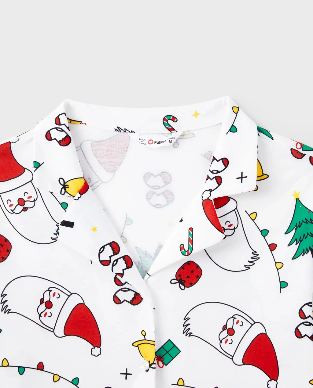PatPat Matching Family Christmas Pajamas Christmas Tree & Santa Print White