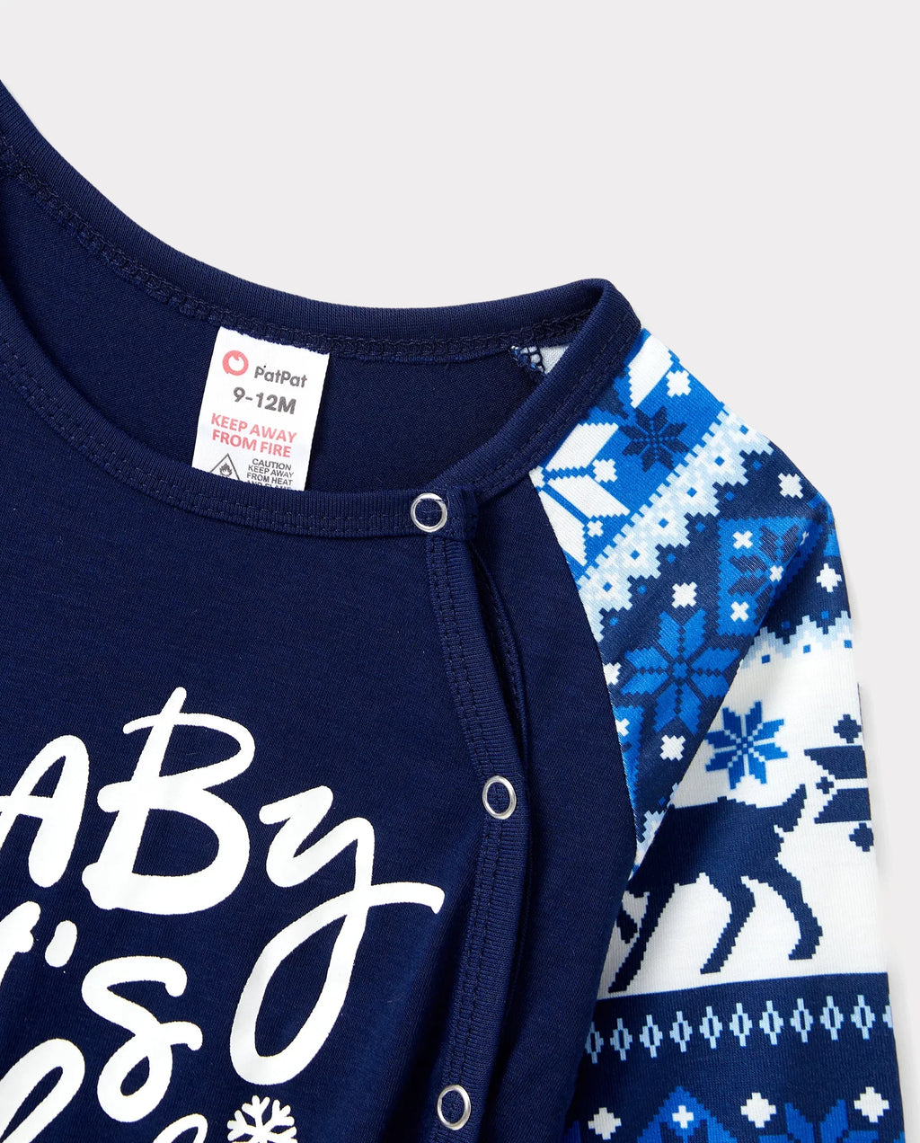 PatPat Family Matching Christmas Pajamas Baby It's Cold Outside Print Blue