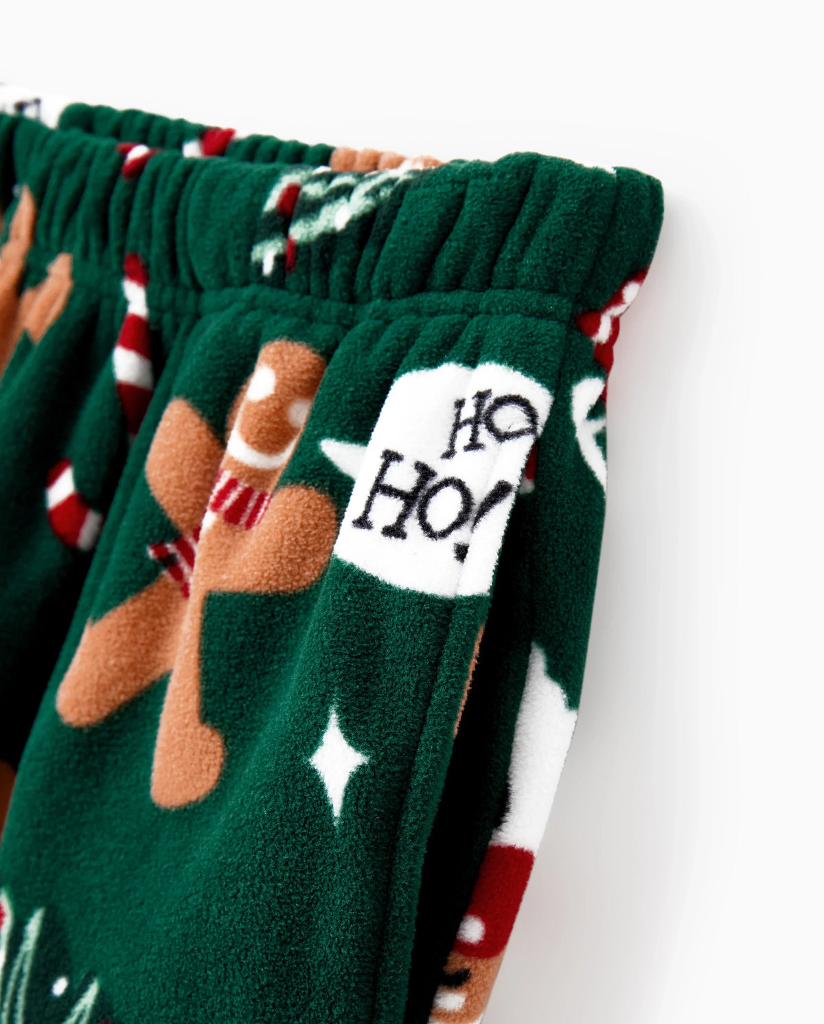 PatPat Family Matching Christmas Pajamas Gingerbread Print Fleece Green
