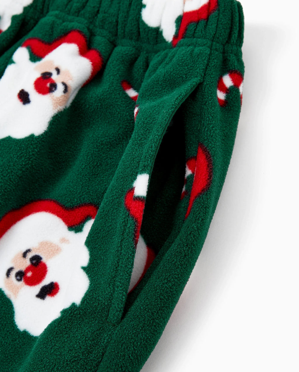PatPat Matching Family Christmas Pajamas Santa Claus Print Fleece Green