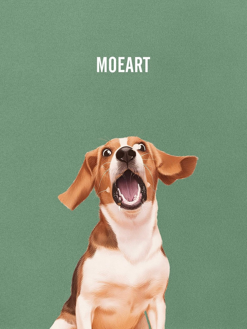 Premium Textured Custom Pet Portrait with Name(One Pet)