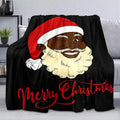 Funny African American Black Santa Claus Blanket