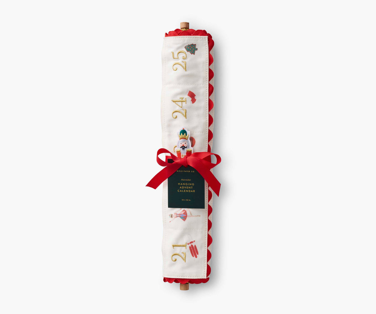 Embroidered Hanging Advent Calendar - Nutcracker