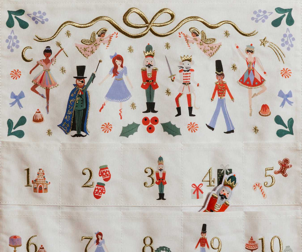 Embroidered Hanging Advent Calendar - Nutcracker