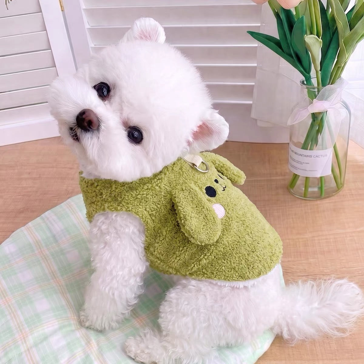 Puppy Face Soft Fleece Dog Cat Vest Harness