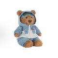 Ski Suit Brown Bear Plush Toy, Cute Winter Snow‑Skiing Teddy Bear Stuffed Animal with Hood & Goggles, Christmas Holiday Gift for Kids