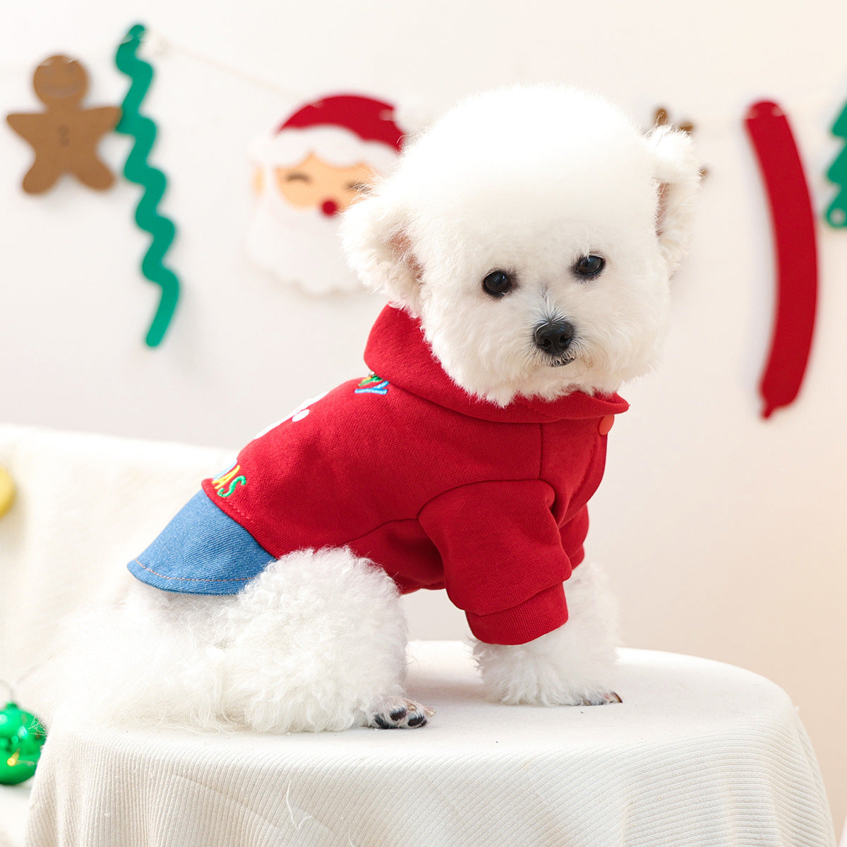Christmas Tree Denim Dog Cat Dress/Jacket