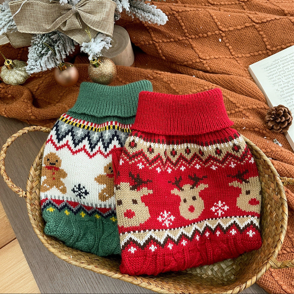 Christmas Elk Gingerbread Man Dog Cat Sweater