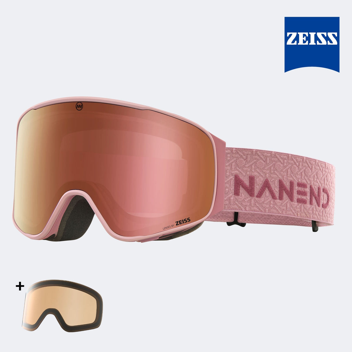 Transient-Dual ZEISS Lens Anti-Fog Bamboo Textured Straps Ski Goggles NG24Pro