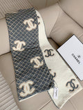 Chanel Diamond-Pattern Logo Scarf