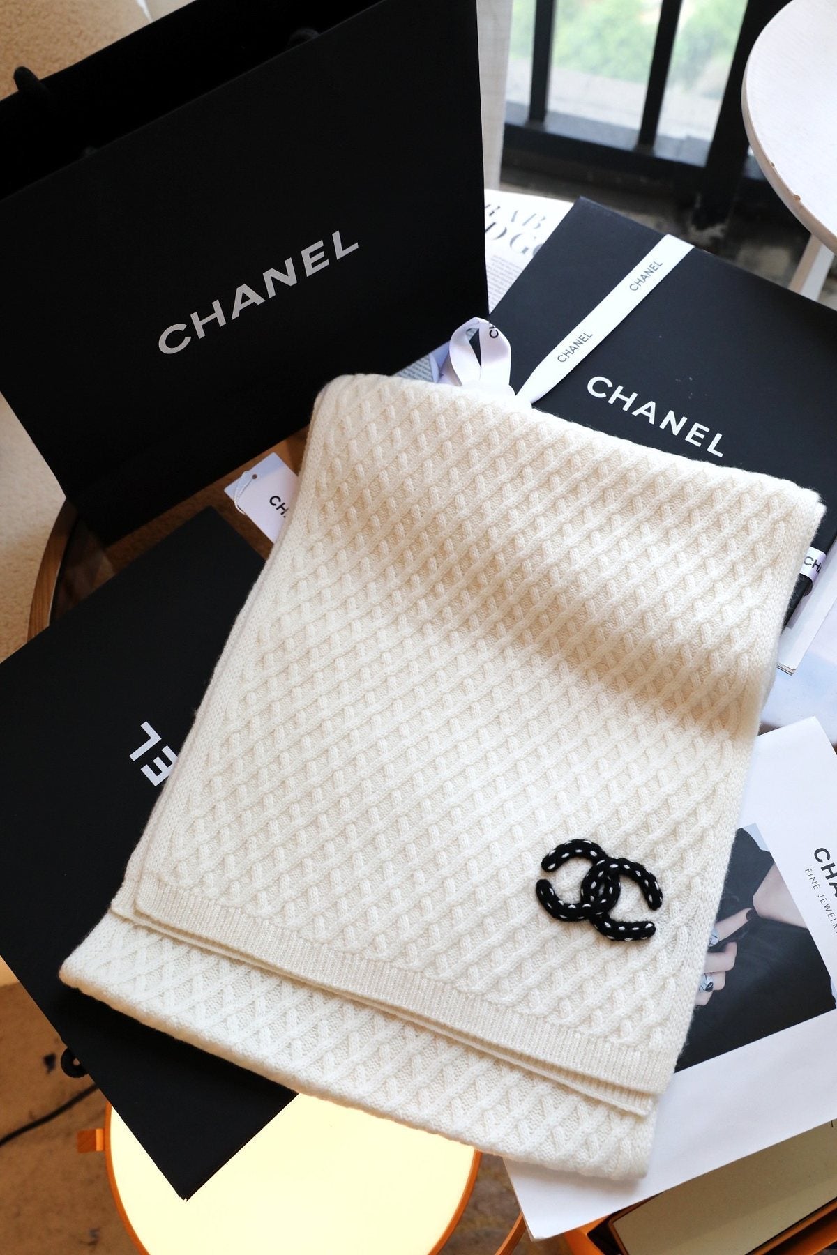 Chanel Diamond Knit Scarf
